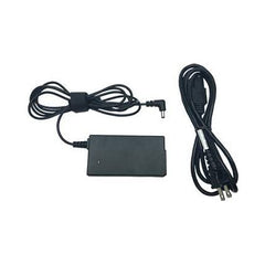 Compact black rectangular AC power supply with attached cable and separate power cord, designed for portable use.