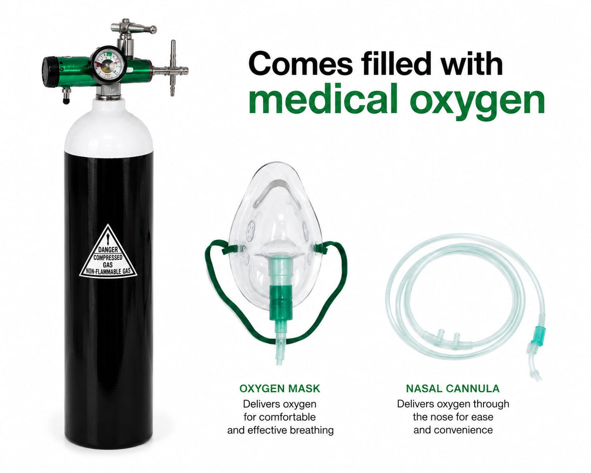 4.5 Litre Oxygen Cylinder Kit (Includes Regulator & Accessories)