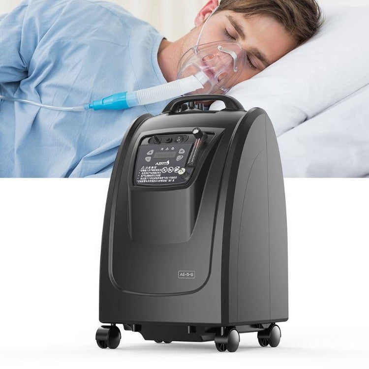 Home oxygen concentrator being used for continuous oxygen therapy