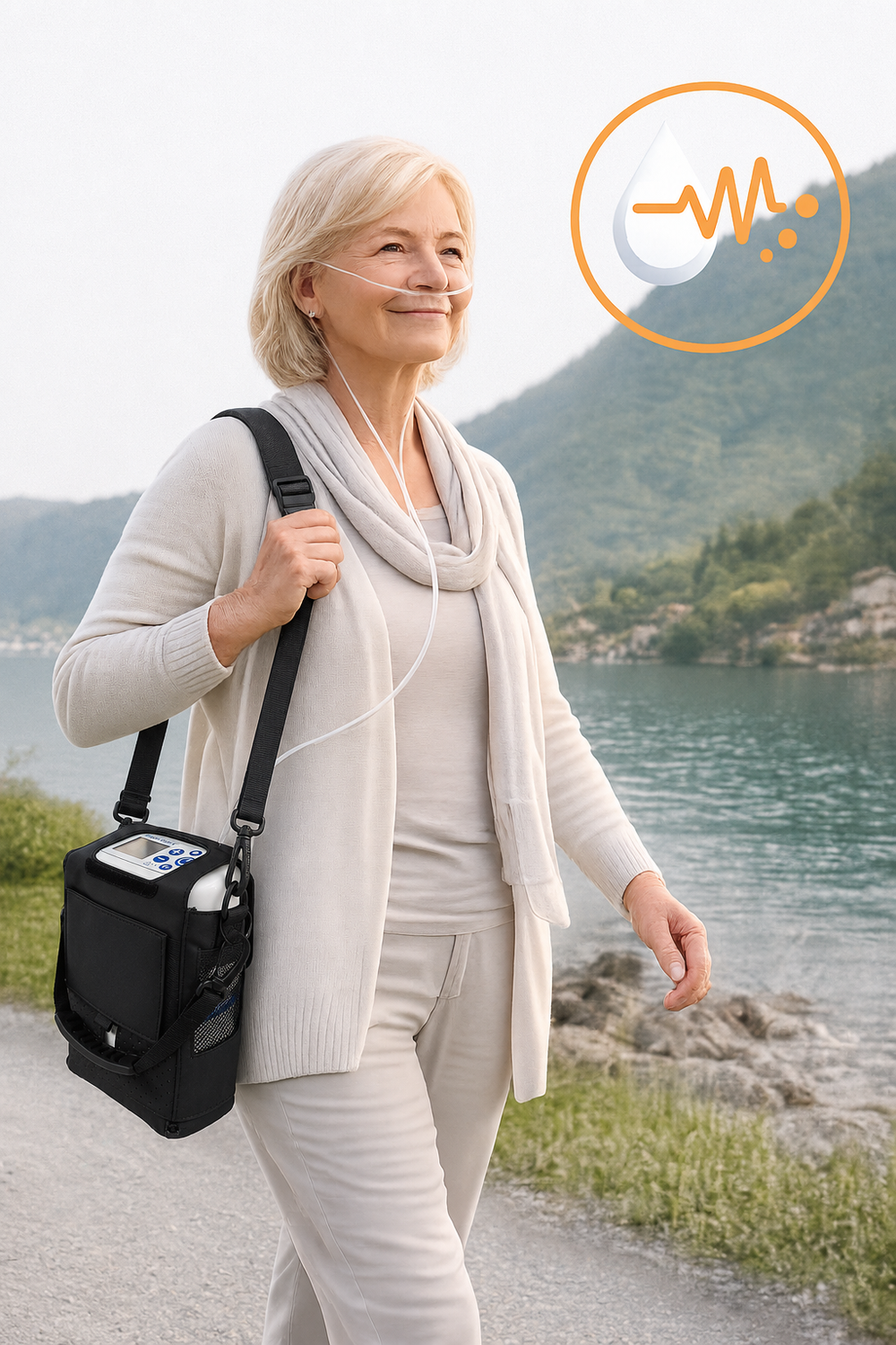 FAA-compliant portable oxygen concentrator prepared for airline travel